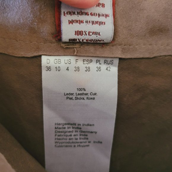 Olsen Europe Suede Wrap Skirt US 4 - Picture 3 of 10